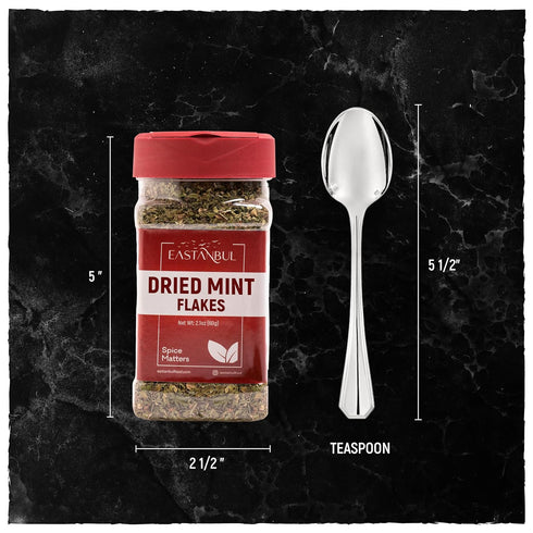 Eastanbul Dried Mint Leaves 2.1oz,%100 Natural Dried Peppermint Leaves Freshly Picked Mint Tea Loose Leaf, Crushed Mint Leaves, Spearmint Leaf, Pe...